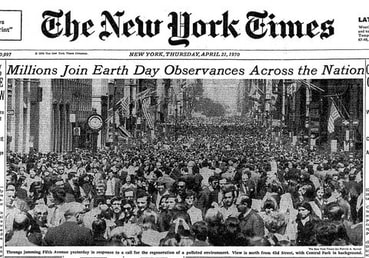 The New York Times newspaper published 1970 celebrating the first Earth day