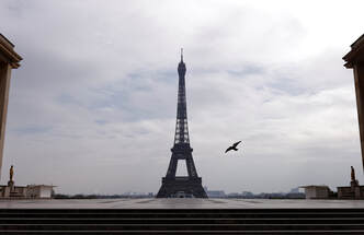 The stillness around the Eiffel Tower during the COVID-19 pandemic in 2020