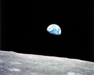 Earthrise from space that was captured by NASA