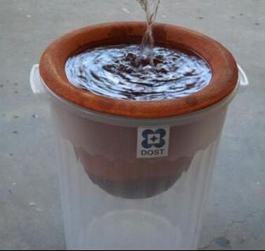 A ceramic filter that can be used to treat water in households, providing improved water