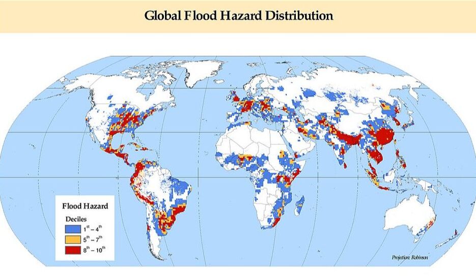 Global flood hazard distribution from 1985 to 2003