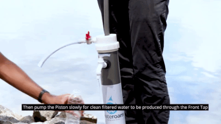 Operating the ROAMfilter Plus by handpump to obtain a supply of clean and safe drinking water