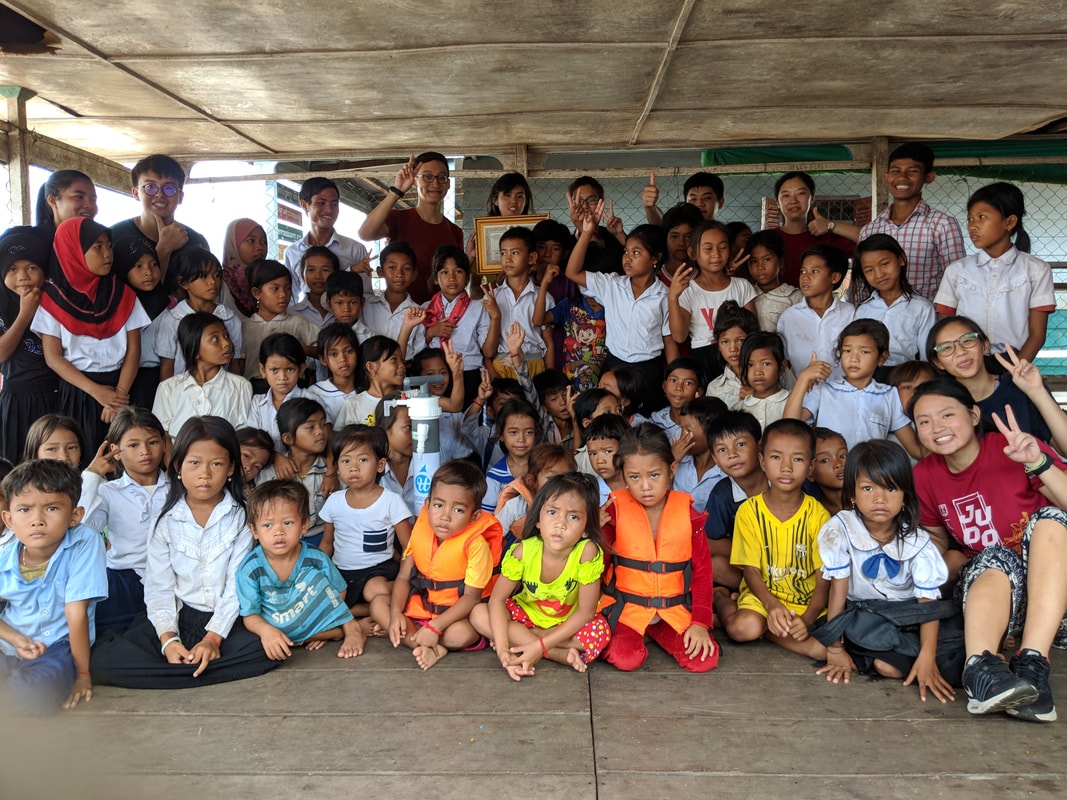 A large group of young children in Cambodia that took part in the WASH programme 